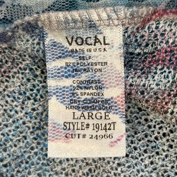 Vocal USA Tank Top Womens Large Red Blue USA American Flag Stars & Stripes Knit - Picture 8 of 8